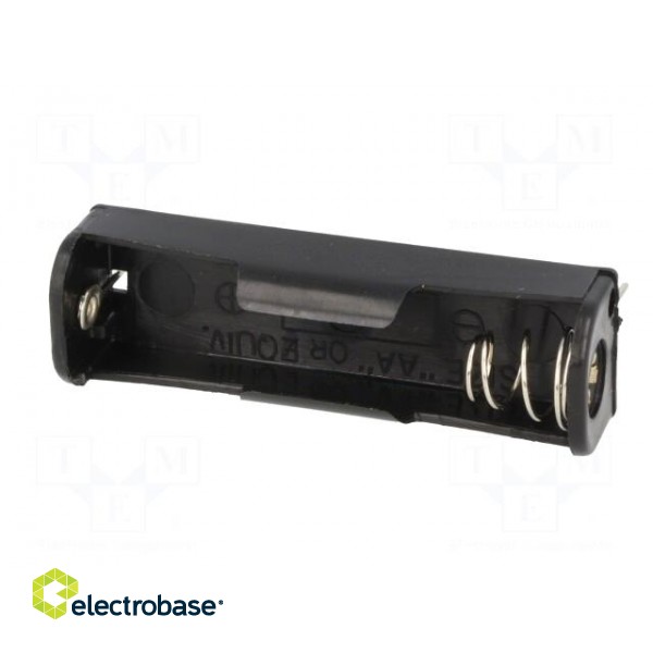 Holder | Leads: for PCB | Size: AA,R6 | Batt.no: 1 | Colour: black | 51mm image 2