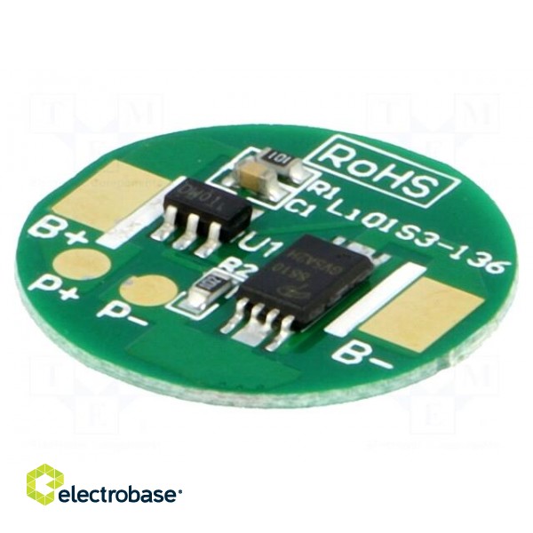 PCB protection | Li-Ion | Ø18.5mm | 2.5A | 3.6VDC фото 1