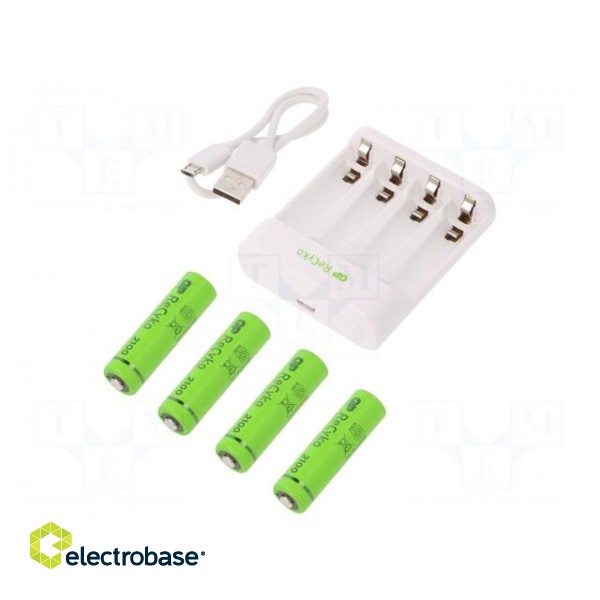 Charger: for rechargeable batteries | Ni-MH | Size: AA,AAA,R03,R6
