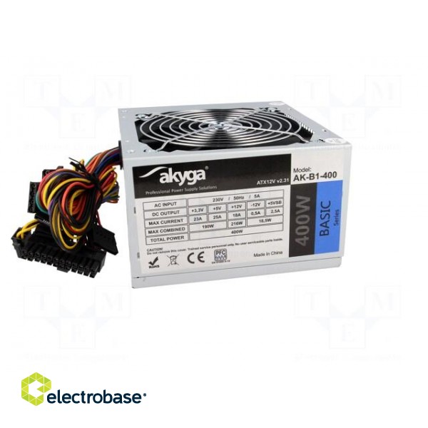 Power supply: computer | ATX | 400W | Features: fan 12cm image 9