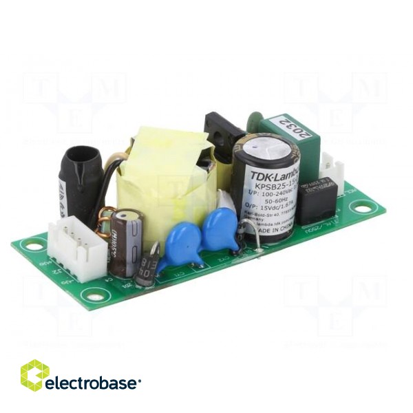 Power supply: switched-mode | open | 25W | 90÷264VAC | 15VDC | 1.67A image 7