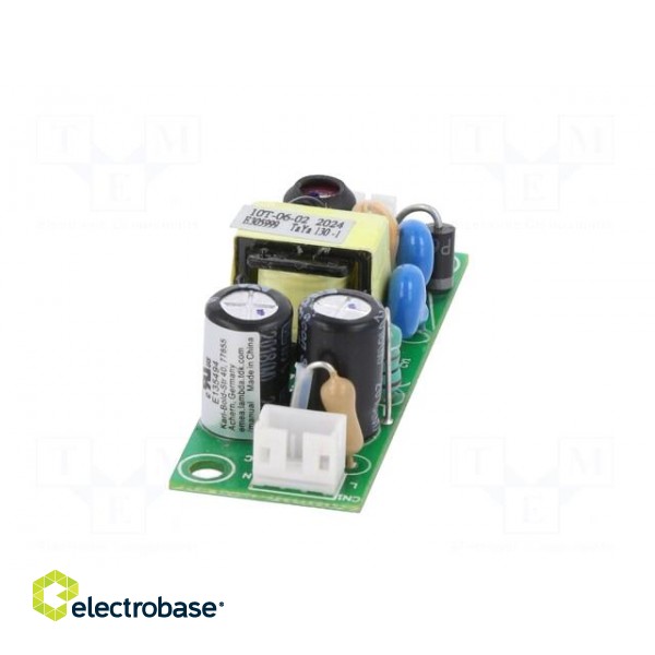 Power supply: switched-mode | open | 6W | 90÷264VAC | 5VDC | 1.2A | 78% paveikslėlis 6