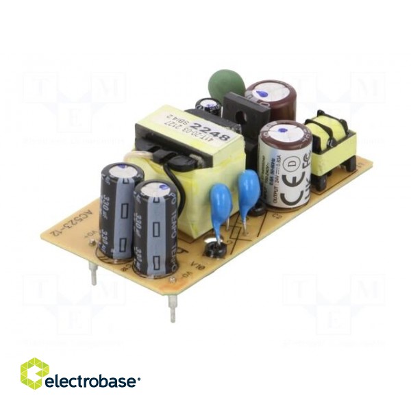 Power supply: switched-mode | open | 20W | 120÷370VDC | 90÷264VAC фото 2