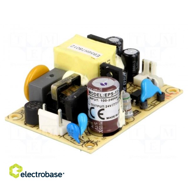Power supply: switched-mode | open | 15W | 120÷370VDC | 85÷264VAC image 1