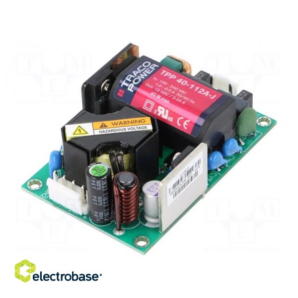 Power supply: switched-mode | open | 40W | 120÷370VDC | 85÷264VAC image 1
