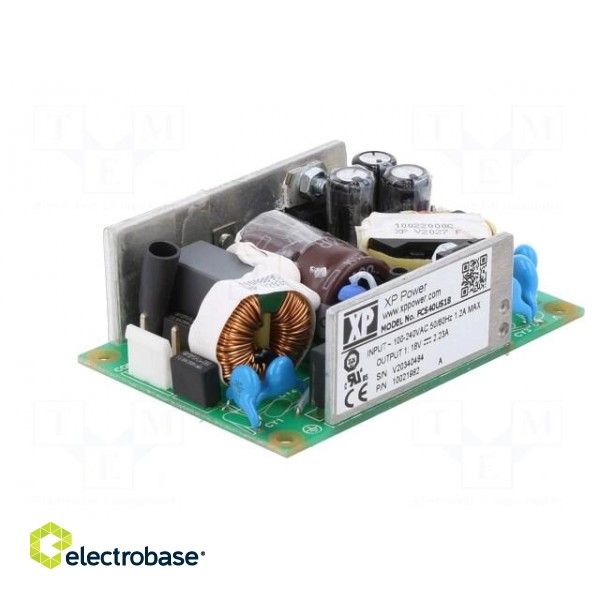 Power supply: switched-mode | open | 40W | 80÷264VAC | OUT: 1 | 18VDC фото 2