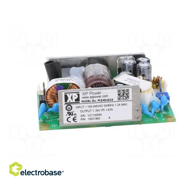 Power supply: switched-mode | open | 40W | 80÷264VAC | OUT: 1 | 24VDC image 3