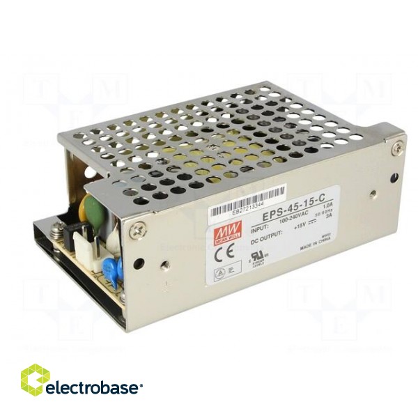 Power supply: switched-mode | open | 45W | 120÷370VDC | 85÷264VAC image 2