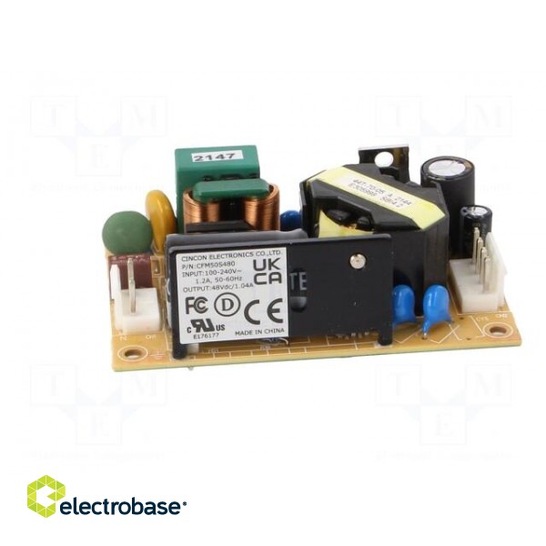 Power supply: switched-mode | open | 50W | 120÷370VDC | 90÷264VAC фото 3
