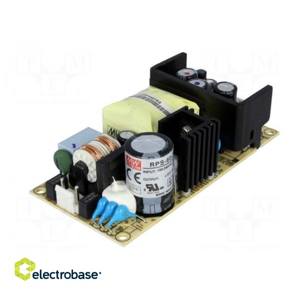 Power supply: switched-mode | open | 60W | 127÷370VDC | 90÷264VAC image 2