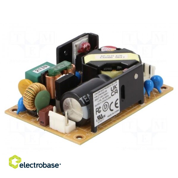 Power supply: switched-mode | open | 70W | 90÷264VAC | 15VDC | 4.65A фото 1
