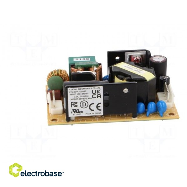 Power supply: switched-mode | open | 70W | 90÷264VAC | 48VDC | 1.46A image 3