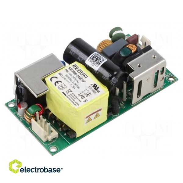 Power supply: switched-mode | open | 90W | 85÷264VAC | 24VDC | 3750mA