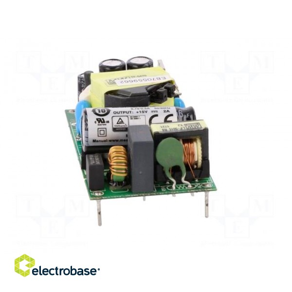 Power supply: switched-mode | open | 30W | 80÷264VAC | OUT: 1 | 15VDC | 2A image 9