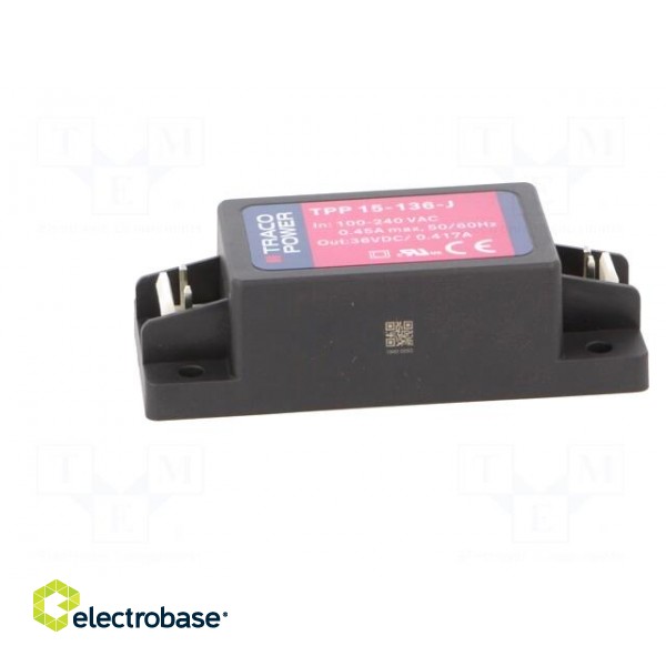 Power supply: switched-mode | for building in | 15W | 36VDC | 417mA paveikslėlis 3