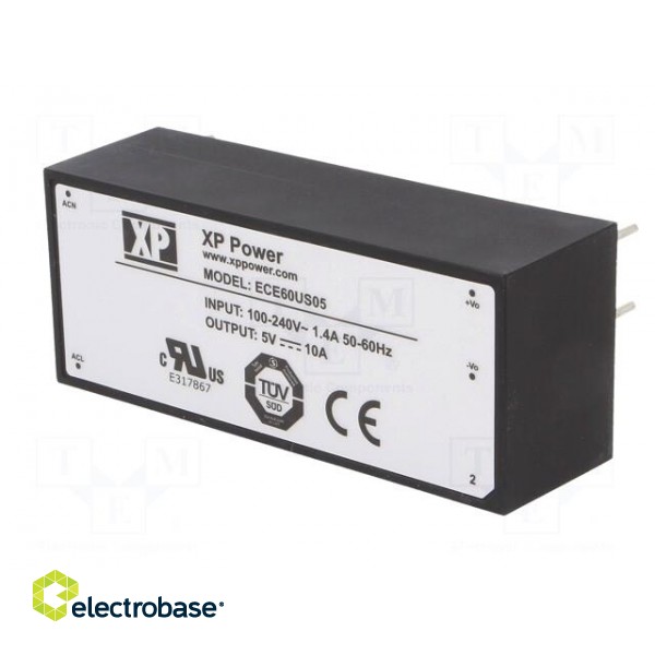 Converter: AC/DC | 60W | 85÷264VAC | Usup: 120÷370VDC | Uout: 5VDC | 83% paveikslėlis 4