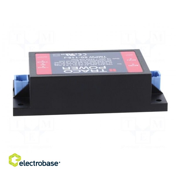 Power supply: switched-mode | for building in | 50W | 15VDC | 3333mA фото 7