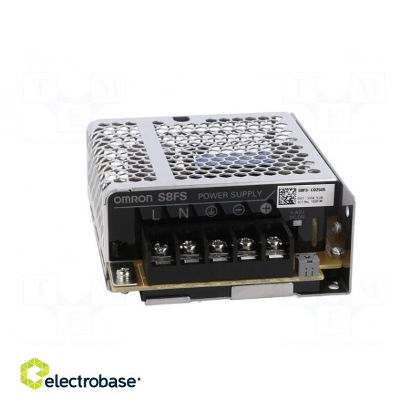Power supply: switched-mode | for building in | 25W | 5VDC | 5A | OUT: 1 paveikslėlis 9