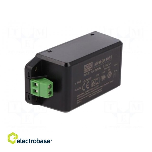 Power supply: switched-mode | for building in,modular | 30W | 15VDC image 2
