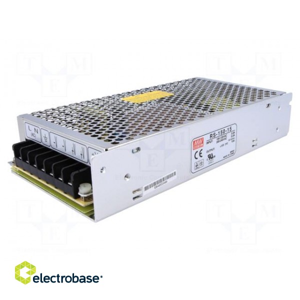 Power supply: switched-mode | modular | 150W | 15VDC | 199x98x38mm image 1