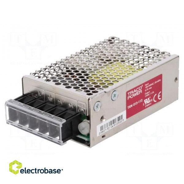 Power supply: switched-mode | modular | 15W | 12VDC | 79x51x28.8mm image 1