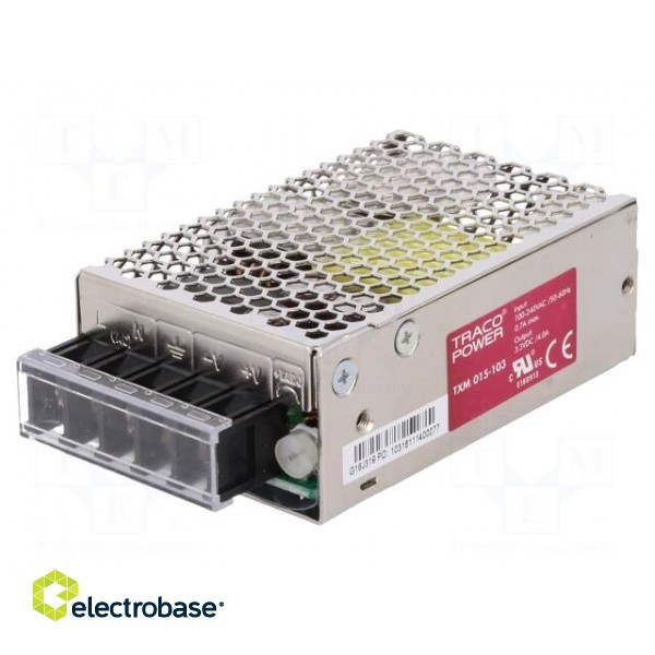 Power supply: switched-mode | modular | 15W | 3.3VDC | 79x51x28.8mm фото 1