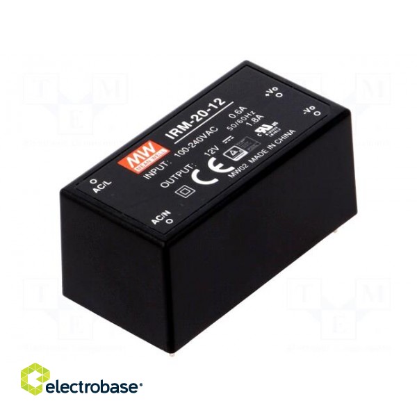 Power supply: switched-mode | modular | 21.6W | 12VDC | 1.8A | 59g | 84% image 1