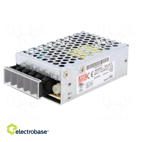 Power supply: switched-mode | for building in,modular | 25W | 5VDC фото 2