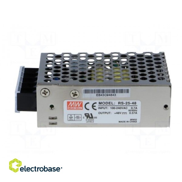 Power supply: switched-mode | modular | 27.36W | 48VDC | 78x51x28mm image 3