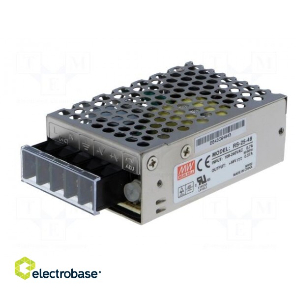 Power supply: switched-mode | modular | 27.36W | 48VDC | 78x51x28mm image 2