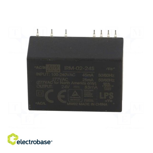 Power supply: switched-mode | modular | 2W | 24VDC | 33.7x22.2x16mm image 3