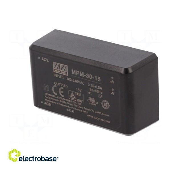 Converter: AC/DC | 30W | 80÷264VAC | 15VDC | Iout: 2A | OUT: 1 | 89% | PCB image 4