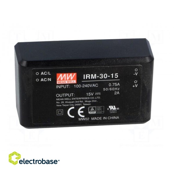 Converter: AC/DC | 30W | 85÷264VAC | 15VDC | Iout: 2000mA | OUT: 1 | 88% image 9