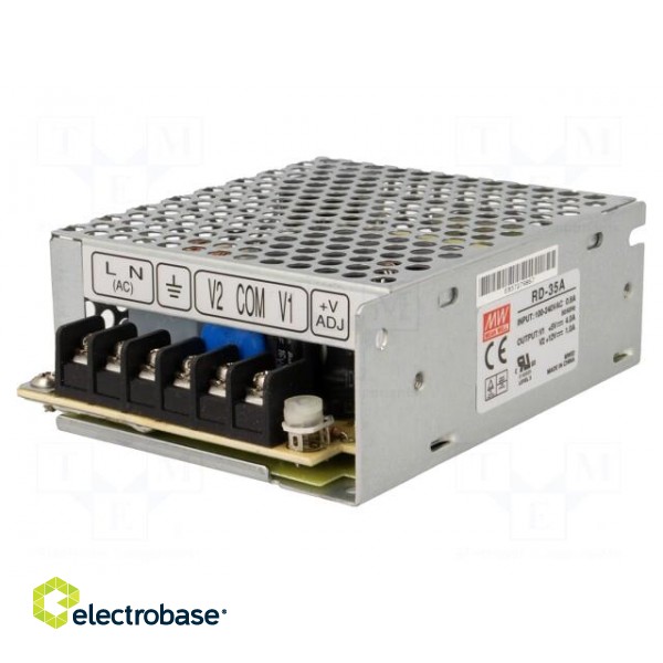 Power supply: switched-mode | modular | 32W | 5VDC | 99x82x36mm | 12VDC фото 1
