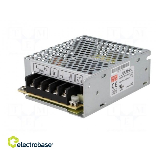 Power supply: switched-mode | for building in,modular | 35W | 24VDC фото 2