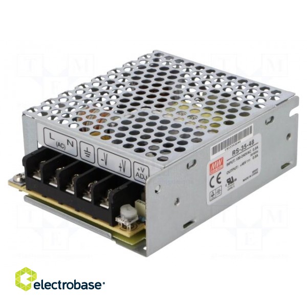 Power supply: switched-mode | for building in,modular | 35W | 48VDC image 1