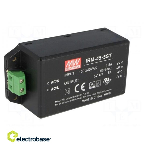 Power supply: switched-mode | for building in,modular | 40W | 5VDC image 2