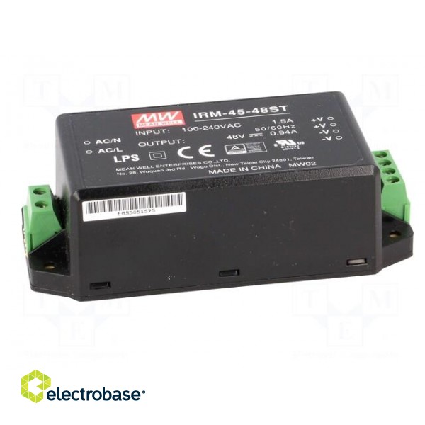 Power supply: switched-mode | modular | 45.12W | 48VDC | 0.94A | 280g paveikslėlis 3