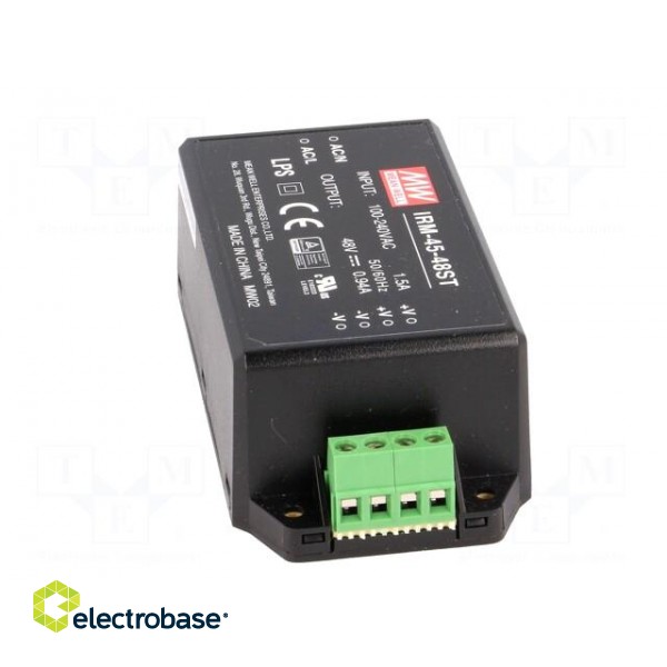 Power supply: switched-mode | modular | 45.12W | 48VDC | 0.94A | 280g image 5