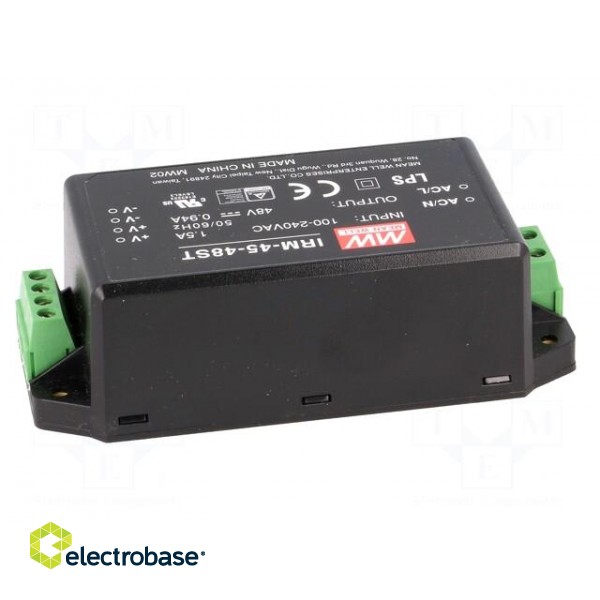 Power supply: switched-mode | modular | 45.12W | 48VDC | 0.94A | 280g paveikslėlis 7