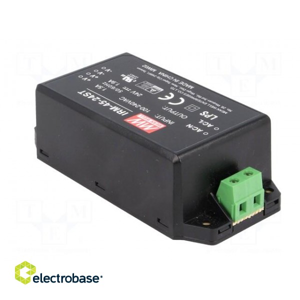 Power supply: switched-mode | modular | 45.6W | 24VDC | 109x52x33.5mm image 8