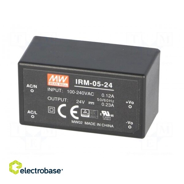 Converter: AC/DC | 5.52W | 85÷264VAC | Usup: 120÷370VDC | Uout: 24VDC image 3