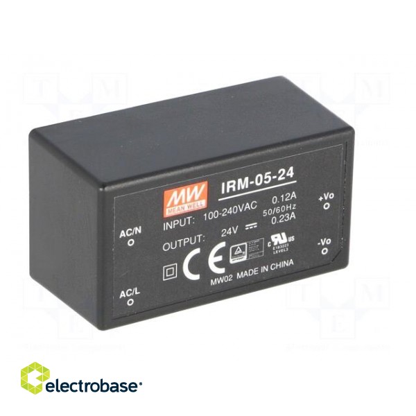 Converter: AC/DC | 5.52W | 85÷264VAC | Usup: 120÷370VDC | Uout: 24VDC image 2