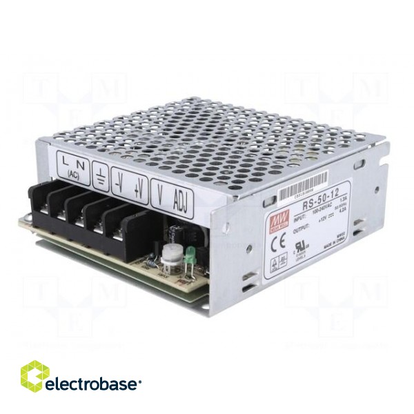 Power supply: switched-mode | modular | 50.4W | 12VDC | 99x97x36mm image 2