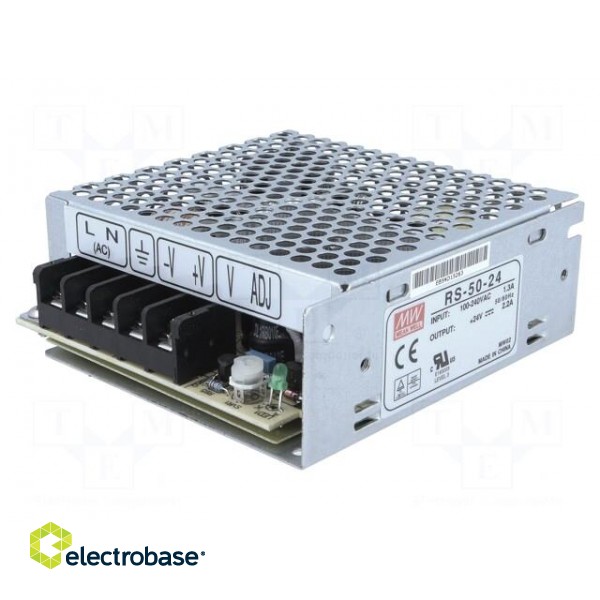 Power supply: switched-mode | for building in,modular | 50W | 24VDC фото 1