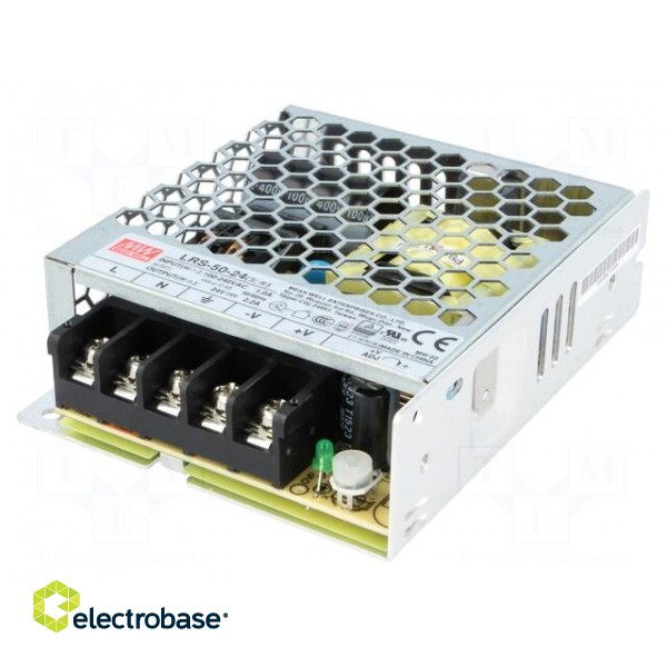 Power supply: switched-mode | modular | 52.8W | 24VDC | 99x82x30mm image 1