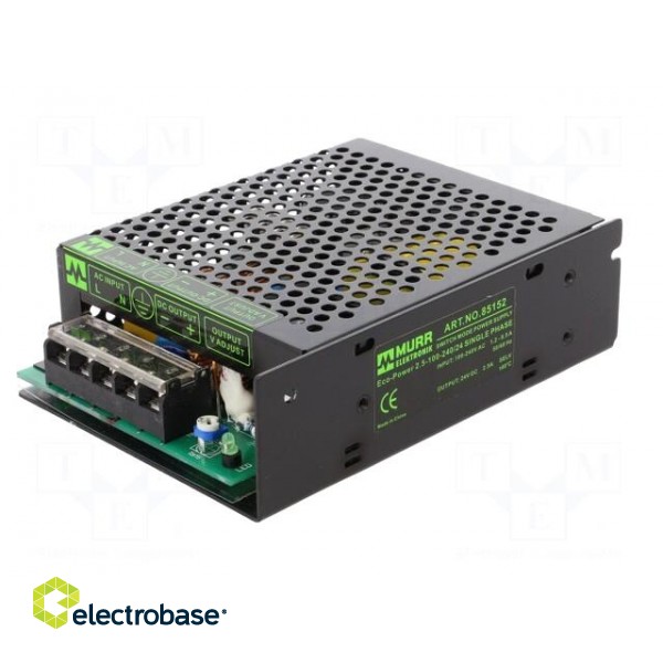 Power supply: switched-mode | modular | 60W | 24VDC | 135x98x40mm image 2