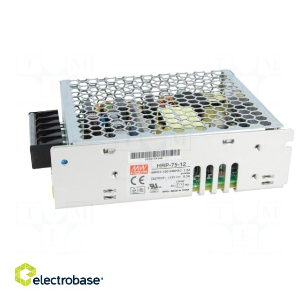 Power supply: switched-mode | modular | 75.6W | 12VDC | 129x98x38mm фото 3