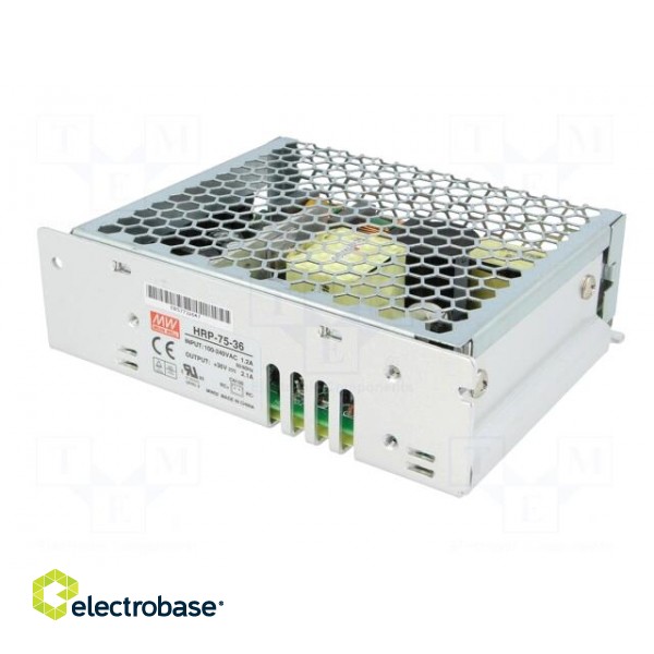 Power supply: switched-mode | modular | 75.6W | 36VDC | 129x98x38mm image 4