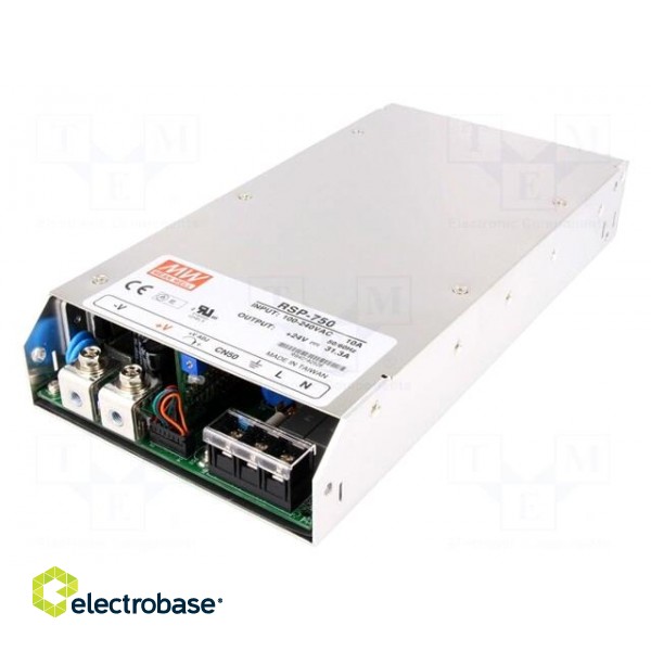 Power supply: switched-mode | modular | 753.6W | 48VDC | 250x127x41mm